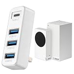 4 Ports USB 3.0 Hub for Xbox Series X/S Consoles, Xbox Series USB Hub High-Speed Expansion Splitter Adapter with 3 USB 3.0 Ports + 1 Type C 3.0 Port for Xbox Series S/X Accessories (White)