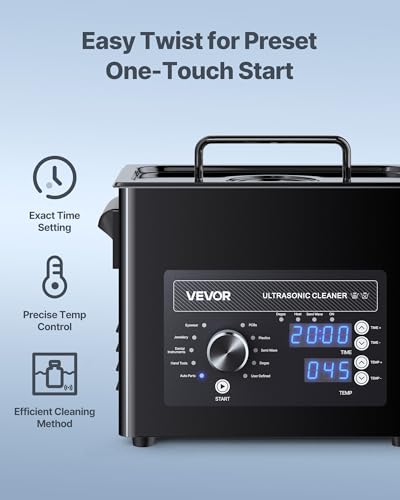 Image of VEVOR 3L Ultrasonic Cleaner, Professional Ultrasonic Cleaner Machine with Knob Control, Stainless Steel Cleaning Machine with Basket and Cleaning Ball, for Watches, Razors, Jewelry, Coins and More