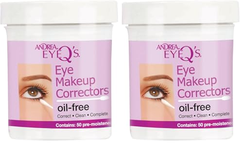 Andrea Eyeq's Oil-free Eye Make-up Correctors Pre-moistened Swabs, 50 Count (Pack of 2)