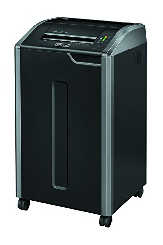 Fellowes Powershred 425i 100% Anti-Stau Aktenvernichter, Schneidleistung: 38-40 Blatt (Streifenschnitt) schwarz/Silber