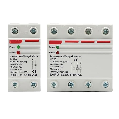 Protecteur sur tension sous tension rail Din 230V 63A relais de protection récupération automatique