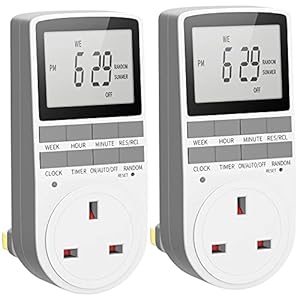 Plug Timer, Digital Timer Plug Socket, Electrical Time Plug with 10 ON-Off Programs and Random Mode for Indoor Lights…