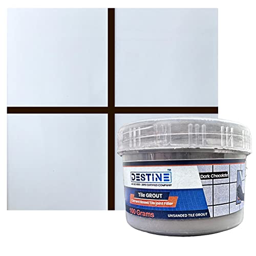 Image of DESTINE READY-TO-MIX inchTILE GROUT inch (16 COLOURS) (ALL PACKS: 100 Gm,250 Gm,400 Gm,800 Gm,1 Kg), Waterproof, Cement Based Tile Joint Filler, Crack Filler, Tiles Gap Filler (100 Gm, Dark Chocolate)