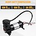 Heavy Duty 200 PSI Air Horn Compressor, 3/8 NPT Train Horns Ride Compressor with 1/4 NPT Replacement Fittings for 12V Train/Truck/Car