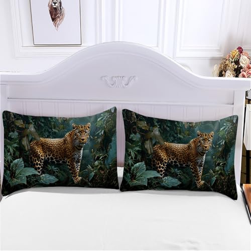 Parure de lit léopard 2 personnes en microfibre douce avec fermeture éclair solide - 7