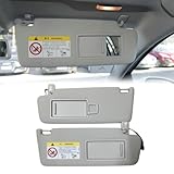 Front Sun Visor with Makeup Mirror Compatible for VW Volkswagen Golf MK7 2013-2017,Passat B8 Sports Van 2016-2021,T-Cross T-ROC CC 2018-2020,Jetta MK7 2019-2021,Gray (Pair Left & Right Side)