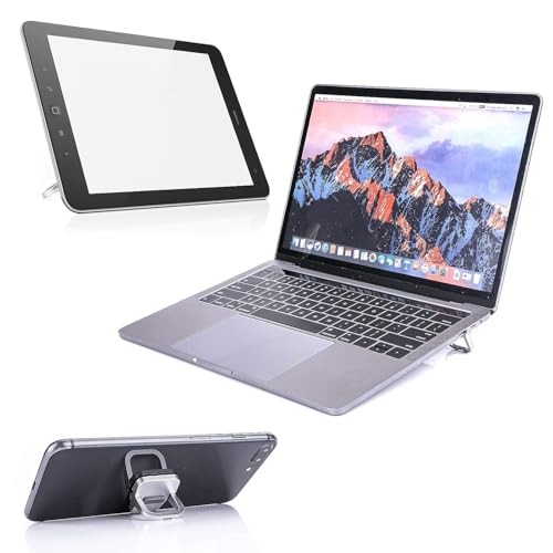 Image of 2PCS Invisible Metal Laptop Stand for Desk | Portable Mini Laptop Keyboard Riser | Compatible with MacBook, Dell, HP, Lenovo, Asus, Acer & More | Includes Extra Glue & Anti-Slip Pads
