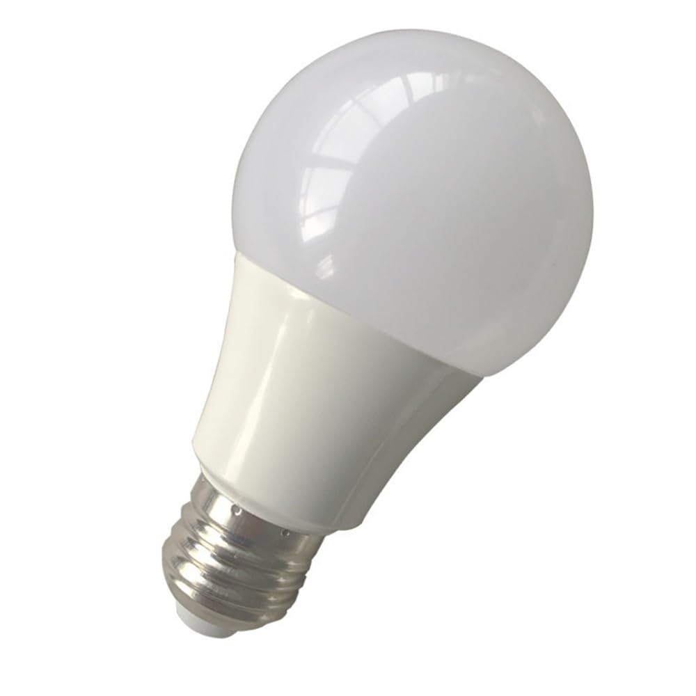 HHF Iluminación del hogar, Paquete de 10 bombillas LED esféricas AC220 V, 12 W, 24-5630 SMD, atenuación, de plástico y aluminio(Cold white)