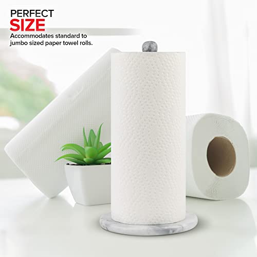 Soporte para toallas de papel de cocina independiente con base de mármol blanco macizo 8