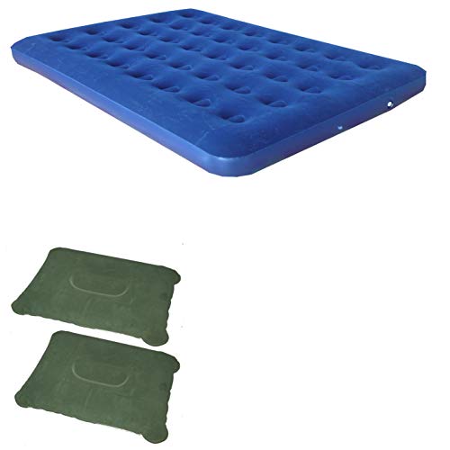 Zaltana Double Size Air Mattress 2 Inflatable Pillow Combo (AMD+PL1x2)