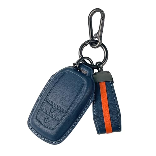 Image of keyzone Royal Leather Key Cover with Strap fit for Toyota Innova Crysta, Innova HyCross, Hilux, 2-Button Smart Key