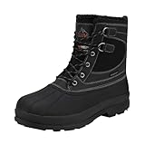 NORTIV 8 Men's Waterproof Winter Snow Hiking Boots Ankle High Boots, BLACK Size 9.5 UK AVENUE-UK