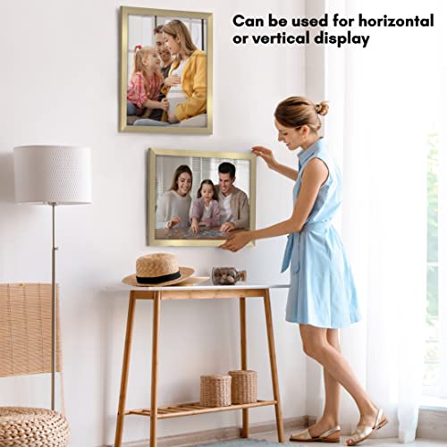 Image of Americanflat 16x20 Poster Frame - Gold Engineered Wood with Polished Plexiglass - Wide Picture Frame for Vertical or Horizontal Wall Display - Epic Collection - Gold