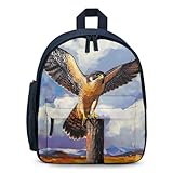 Hermosa mochila con estampado de pájaro halcón peregrino, ligera, bolsa de hombro para viajes, camping, picnic, Estilo azul, Taille unique
