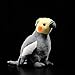 18 cm pequeños de la vida real amarillo cacatúa juguetes de peluche extra suave loro, pájaros de peluche para niños (color: gris, altura: 18 cm)