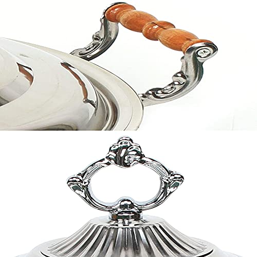 Volle Größe Runden Chafing Dish Edelstahl Käfer Abendessen Portion Buffetwärmer-Set Mit Pfannen, Deckel, Handhaben Und… – Bild 8