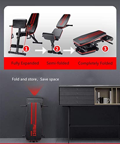 Nisorpa Dumbbell Bench Foldable Weight Bench With Adjustable Backrest and Priest Stool For Full Body Training Workout Sit Up