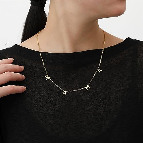 SKQIR Mama Necklaces For Women, Gold Plated Momma Mom Necklace,Pregnant Pregnancy Gifts For Expecting Mom, First Time New Mom Gifts,Mommy Mama To Be Gifts,Postpartum Gifts For Mom After Giving Birth4