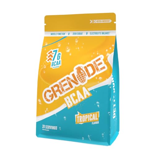 Grenade BCAA Intra Workout Powder Zero Sugar Drink Packed with Amino Acids Including B-Vitamins Magnesium & Glutamine (30 Servings) - Tropical 390 g (Pack of 1)