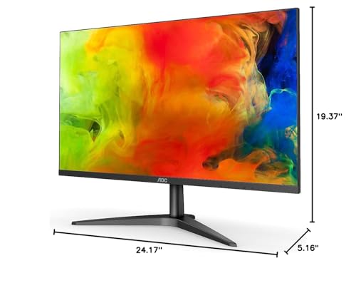 AOC 24B1H 24" Full HD 1920x1080 Monitor, 3-Sided Frameless, VA Panel, HDMI/VGA, Flicker-free - Thumbnail 6