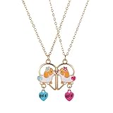 Lezmoii Best Friend Necklace Friendship Necklace Gifts Matching Magnetic BFF Necklace for 2 Girls (Corgi)