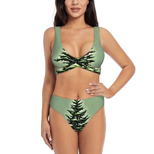 Bikini gainant paysage d'hiver pour femme : le maillot de bain 2 pièces galbant