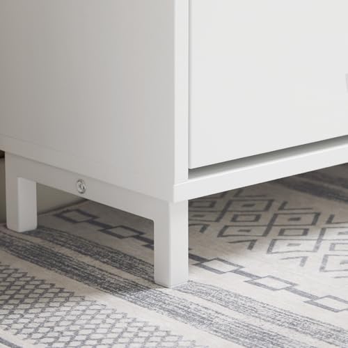 SoBuy Banco Zapatero con Asiento - Zapatero Recibidor para Entrada y Recibidor, Almacenaje para 4 Pares de Zapatos, 113kg de Carga, Diseño Moderno, Blanco, 60x24x52cm, FSR151-K-W - imagen 5