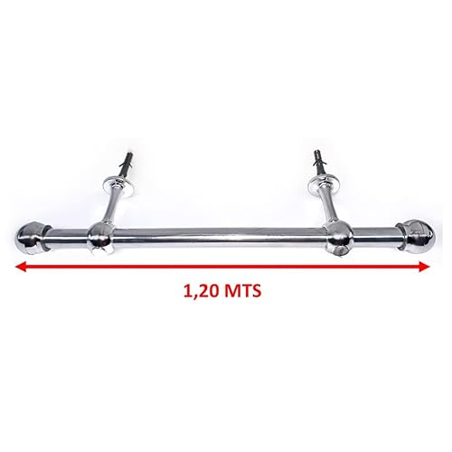 Kit varao 1,20 mts metros 28mm (grosso) para cortina em ALUMINIO INOX cromo prateado porta ou janela