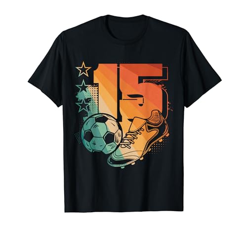 15th Birthday Boy Soccer Player Football 15 Years Old Camiseta