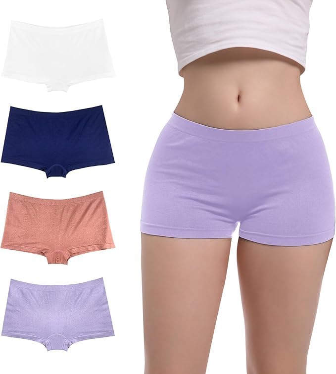 SunFlux® Cotton Boyshorts Stretch Full Coverrage Boxer BriefsCotton Blend Regular Boy Shorts 2 or 4 Pack-image-14