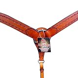HILASON Western Breast Collar Horse American Leather Saddle Tan | for Horses