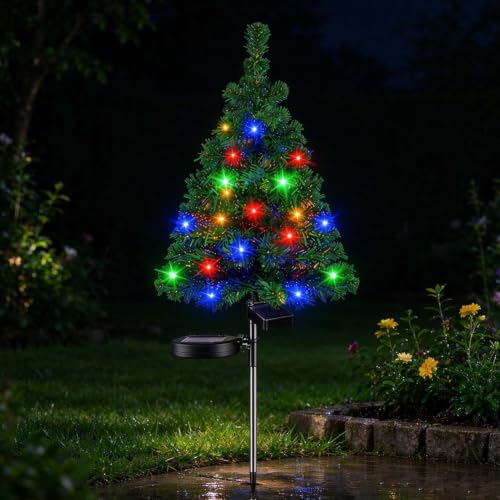 26.7'' Solar Christmas Tree Lights with Stake, Garden Decor for Outside - image 4