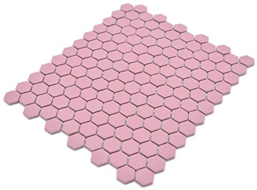 Mosaico de cerámica hexagonal, color rosa viejo R10B MOS11H-111-R10_f