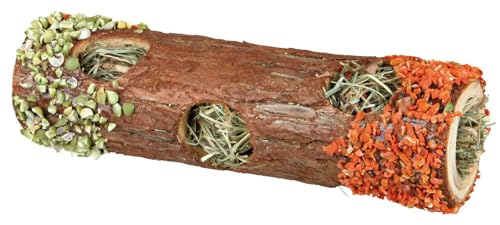 Trixie 60770 Natural Snack Tube Tunnel mit Heufüllung für kleine Nagetiere und Kaninchen (Hibiskusblüten, 20 cm / 25 g), 1 Stück (1er Pack)