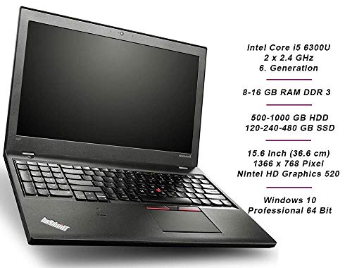 Lenovo ThinkPad T560 Business Notebook, Intel i5 2.4 GHz processor, 8 GB geheugen, 120 GB SSD, 15,6 inch display… - Afbeelding 4