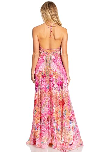 Image of Sakkas Lizi 2025 Womens Maxi High-Low Halter Handkerchief Long Dress Beach Party