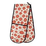 Manoplas de horno dobles antideslizantes de 35 x 7 pulgadas para asar, cocinar, hornear, manejar sartenes calientes, microondas, tomates rojos