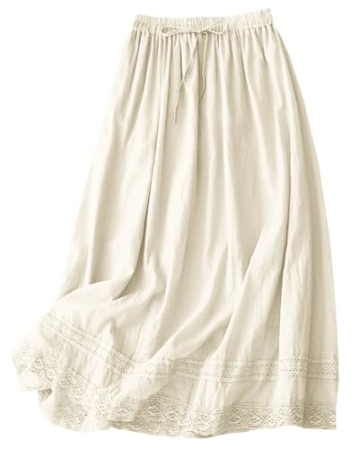 Ochre Linen Midi Skirt