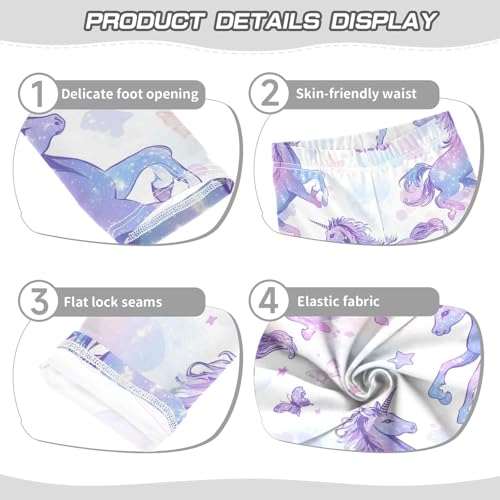 Unicorns Girls' Leggings Toddler Doodles Butterfly Kids Yoga Pants Dance Active Tights 4T3