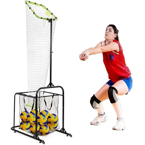 Filet d'entraînement de volley-ball réglable avec panier de frappe et roues