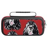 Newf Head Carrying Case Compatible with Nintendo Switch, Stylish Portable Hard Shell Travel Protection Carrying Case Game Pack, 20 Game Card Slots