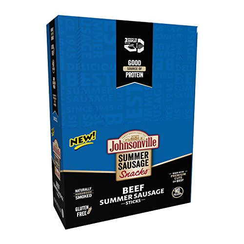 Johnsonville Beef Summer Sausage Sticks, 1-Ounce (24-Count) - Meat Snack From The #1 Sausage Brand In The U.s., Made With Premium Cuts Of Meat, Naturally Smoked, Good Source Of Protein #TOP3
