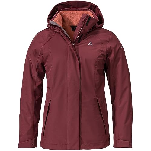 Schöffel Damen 3in1 Jacket Partinello L, wind- und wasserdichte Winterjacke mit separat verwendbarer Fleece Jacke, bequeme Regenjacke mit verstellbarer Kapuze