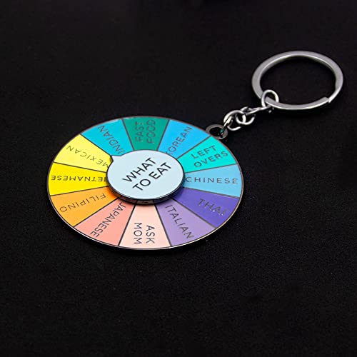 What To Eat Wheel Spinning Keychain - Cute Mood Key Chains - Aesthetic Charm Gift for Women Men - Thumbnail 6