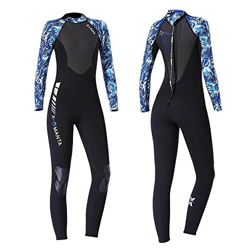 Owntop Neoprenanzug für Damen Herren - 3mm Neopren Tauchanzüge Wetsuit Langarm, Thermisch Verdickte Badebekleidung mit Reißverschluss Hinten UV 50+, Damen XL Cover