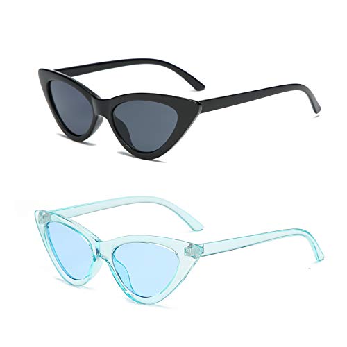 Image of Retro Vintage Narrow Cat Eye Sunglasses for Women Clout Goggles Plastic Frame