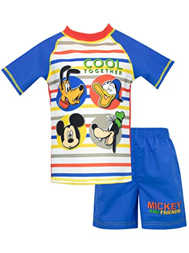 Disney Costume da Bagno per Ragazzi a Due Pezzi Topolino Blu 18-24 Mesi