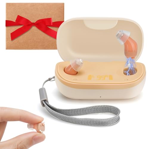 Rechargeable Hearing Aids for Women/Men,16-Channel Digital Tinnitus Hearing Aid 3-Mode with Intelligent Noise Reduction,Lightweight In Ear OTC Hearing Aids with Automatic On/Off.