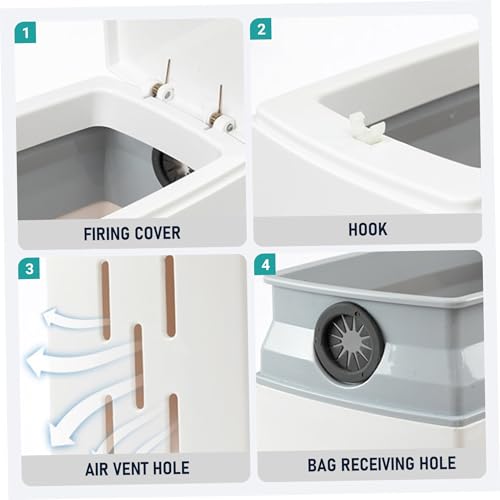 Cubo de basura estrecho blanco para optimizar baños modernos 3