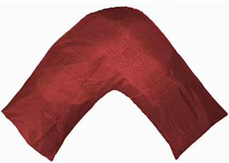 Gyulin Silky Soft Satin Soild Envelope Style V Shaped/Tri/Boomerang Pillow Cover Pillowcase Pillow Protector Cushion Cover for Orthopaedic/Pregnancy/Nursing Pillows,Only Cover No Insert Wine Red